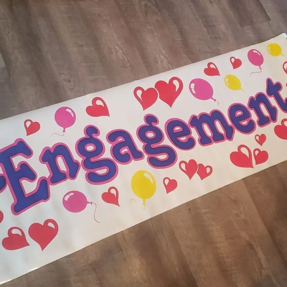 Bannerz vinyl all weather engagement banner NWT